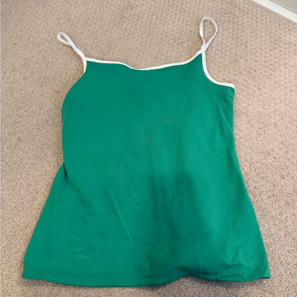 Aritzia contour green tank with white piping size L. Never worn